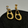 Prada Inverted Triangle Earrings - 18K Gold