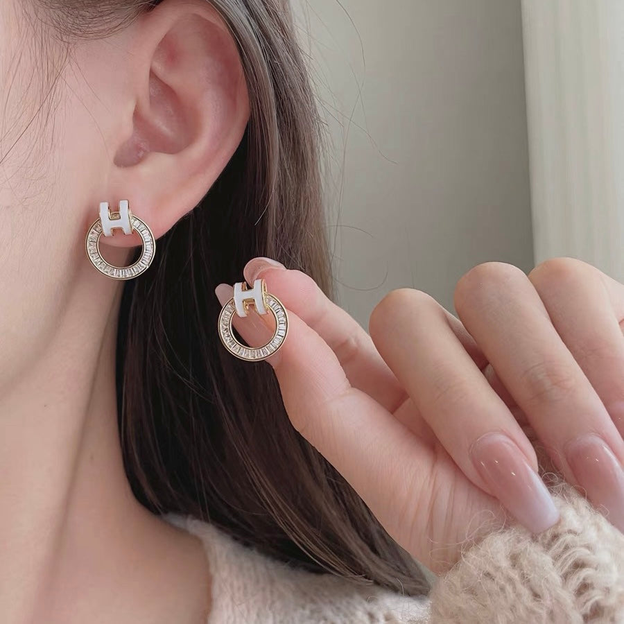 Hermes Clic H Diamond Earrings