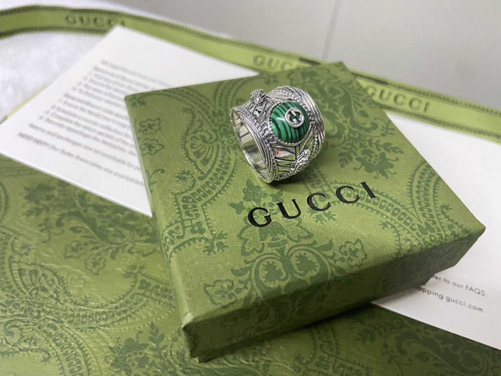 Gucci Double G Garden Snake Interlocking G Ring