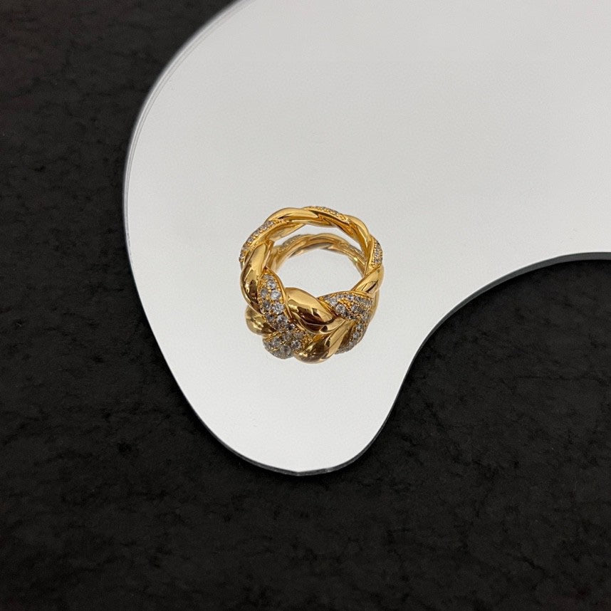 Bvlgari Red Crystal Ring - 18K Yellow Gold