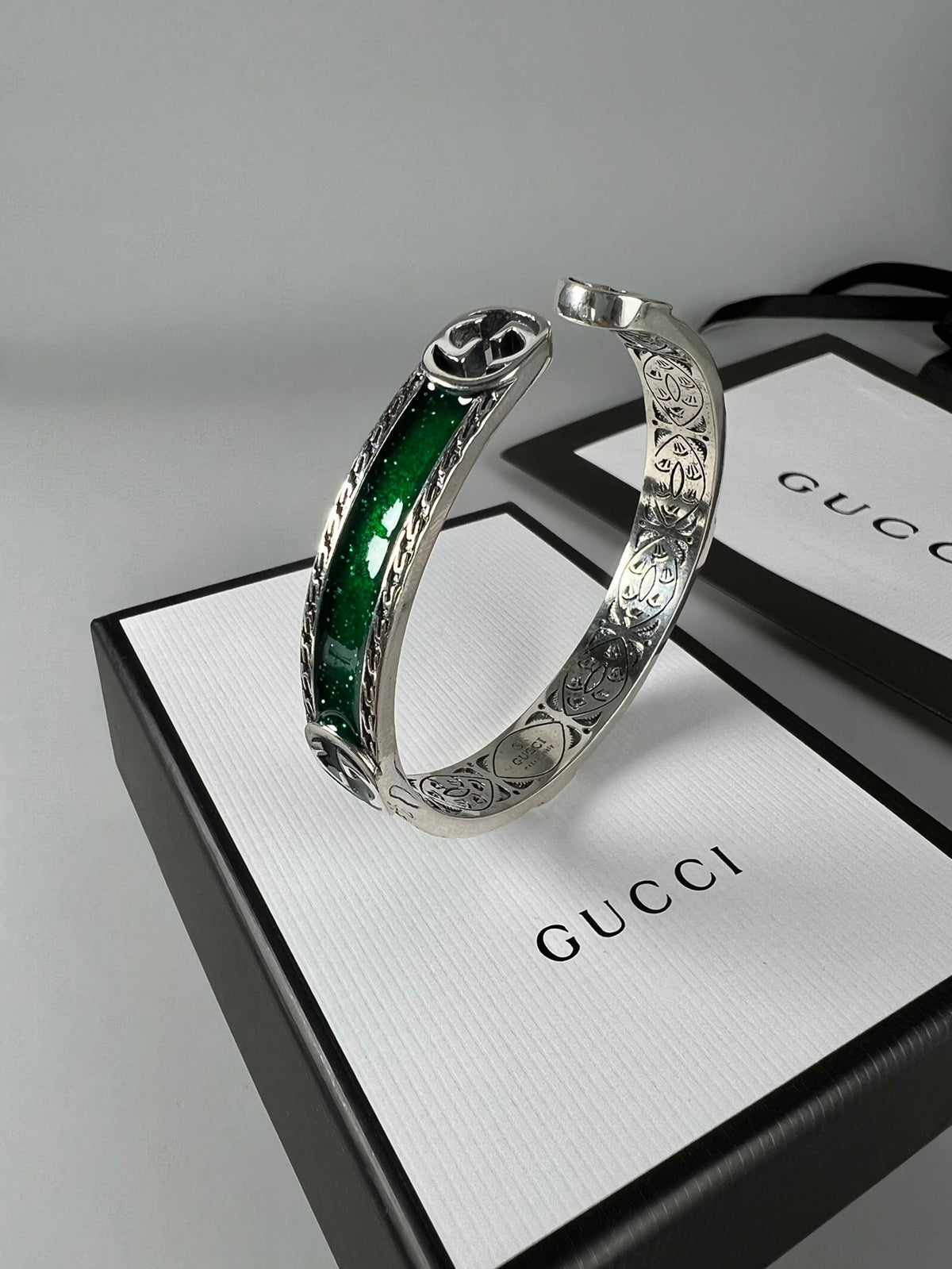 Gucci Double G Interlocking G Bangle Wide Bracelet