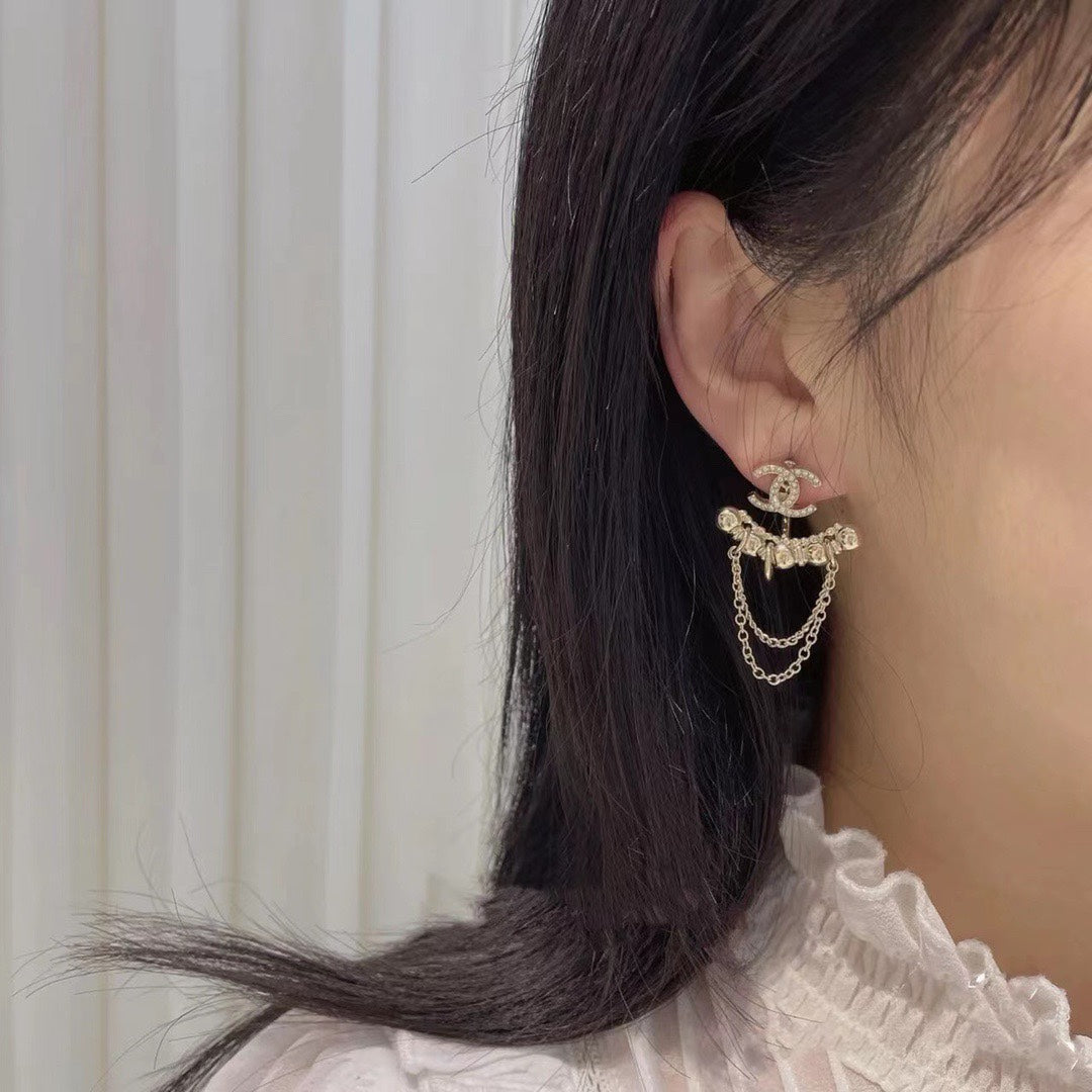 Chanel Chain Earrings - 18K Yellow Gold