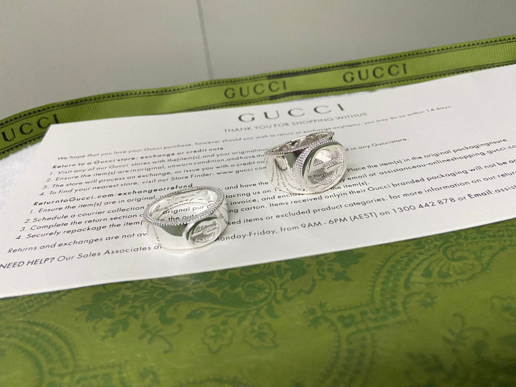 Gucci Double G Interlocking G Wide Ring - 10 mm Width