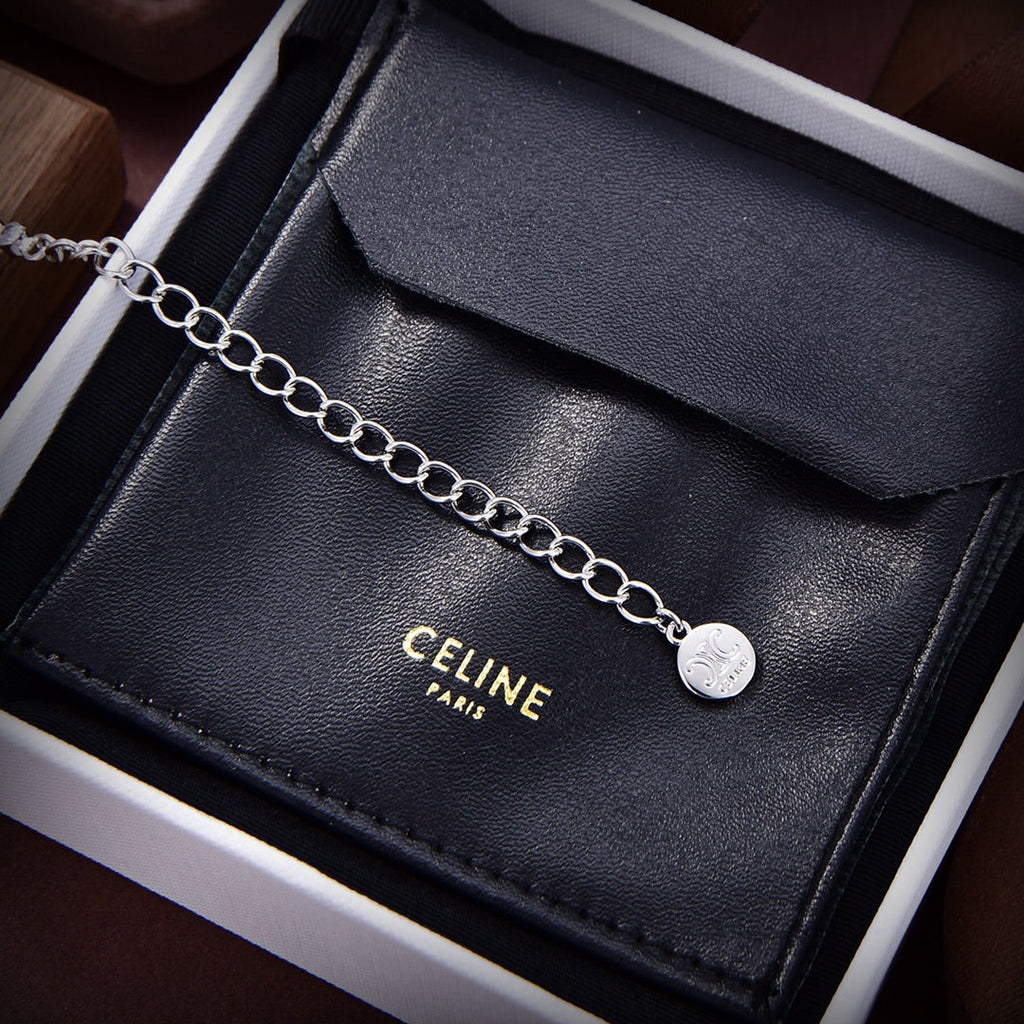 Celine Triomphe Celine Line Moissanite Necklace