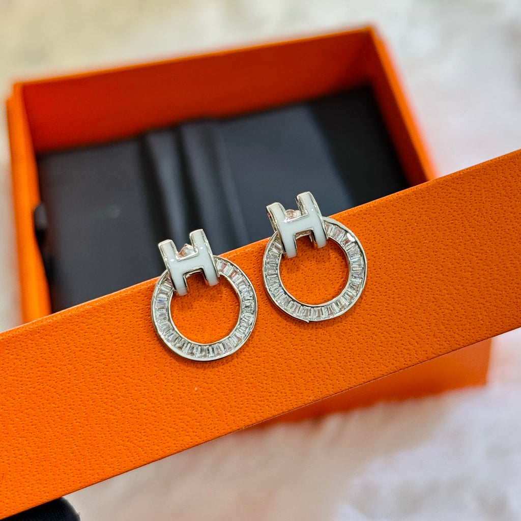 Hermes Clic H Diamond Earrings