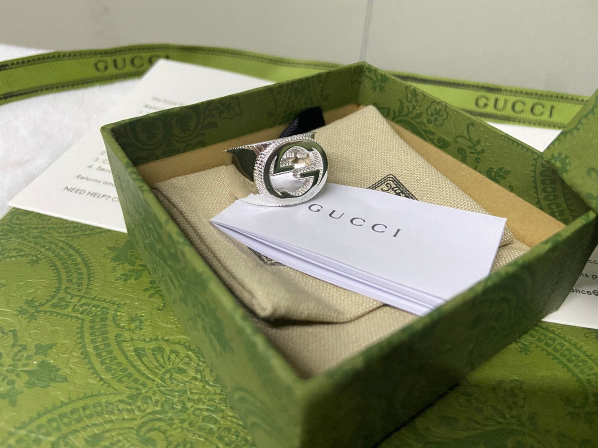 Gucci Double G Interlocking G Wide Ring - 10 mm Width