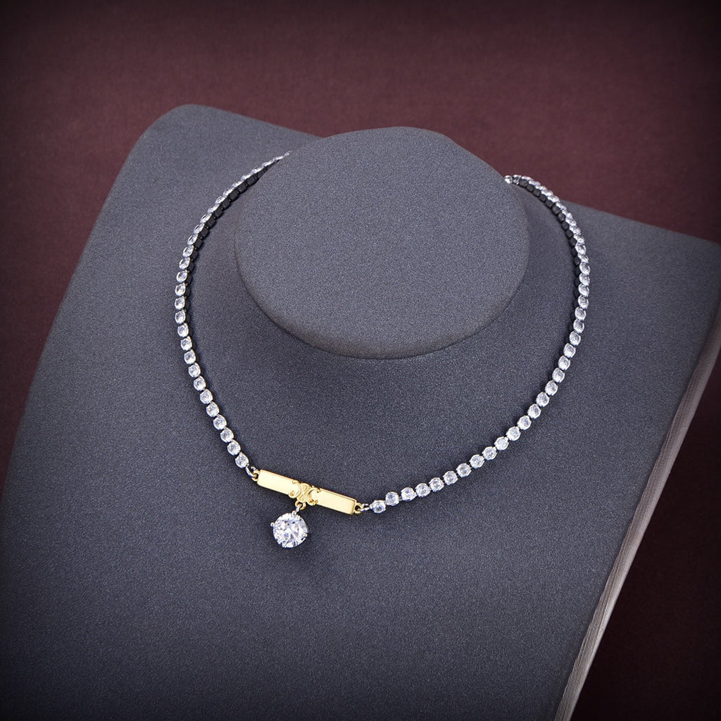 Celine Triomphe Celine Line Moissanite Necklace