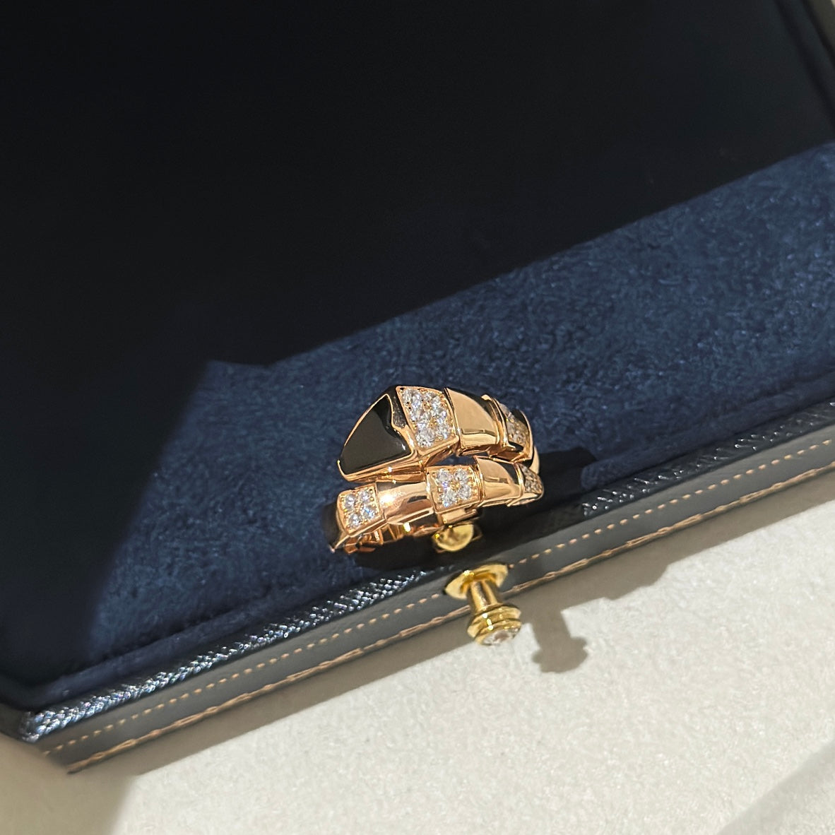 Bvlgari Serpenti Viper Black Ring - 18K White Gold
