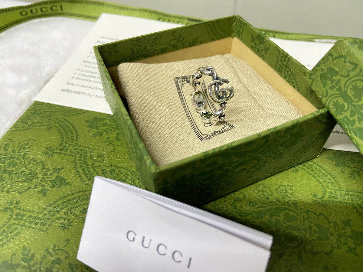 Gucci Double G Interlocking G Chain Ring