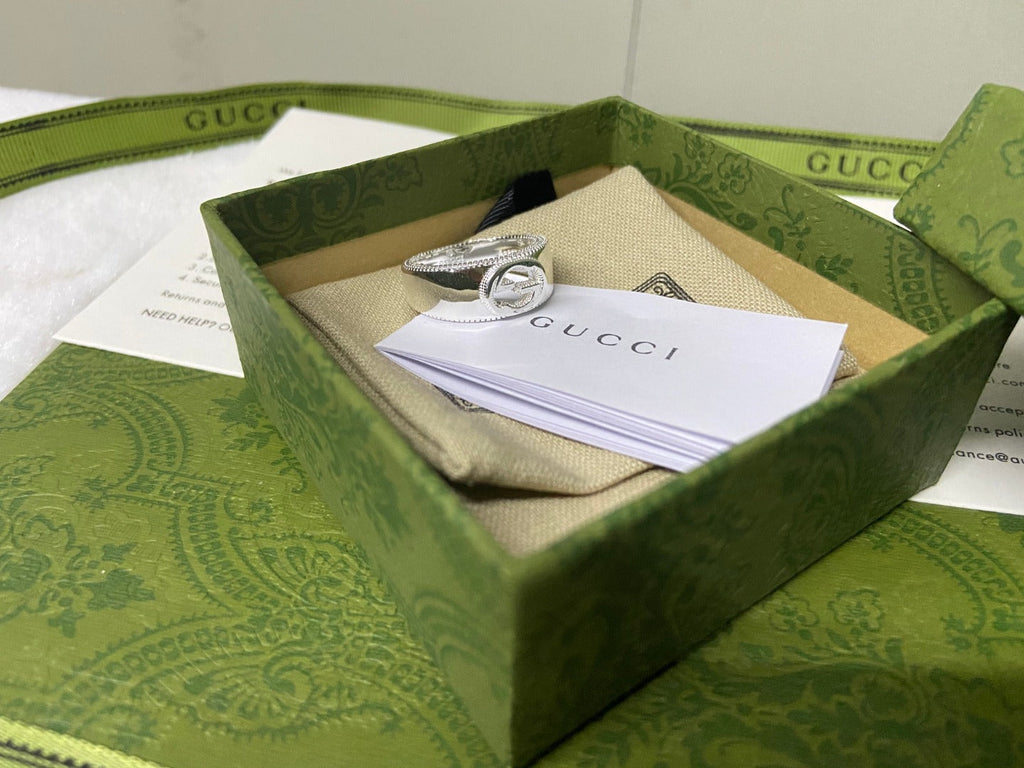 Gucci Double G Interlocking G Wide Ring - 10 mm Width